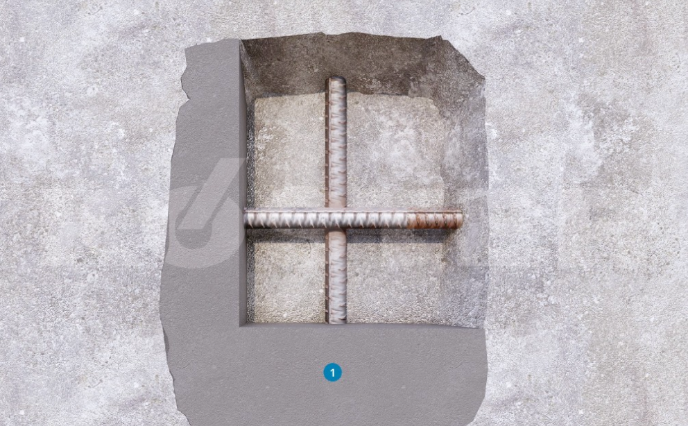 Esquema de reparación con KÖSTER Betomor Multi A