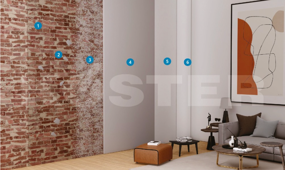 Esquema técnico de difusión de vapor KÖSTER Pintura de Renovación